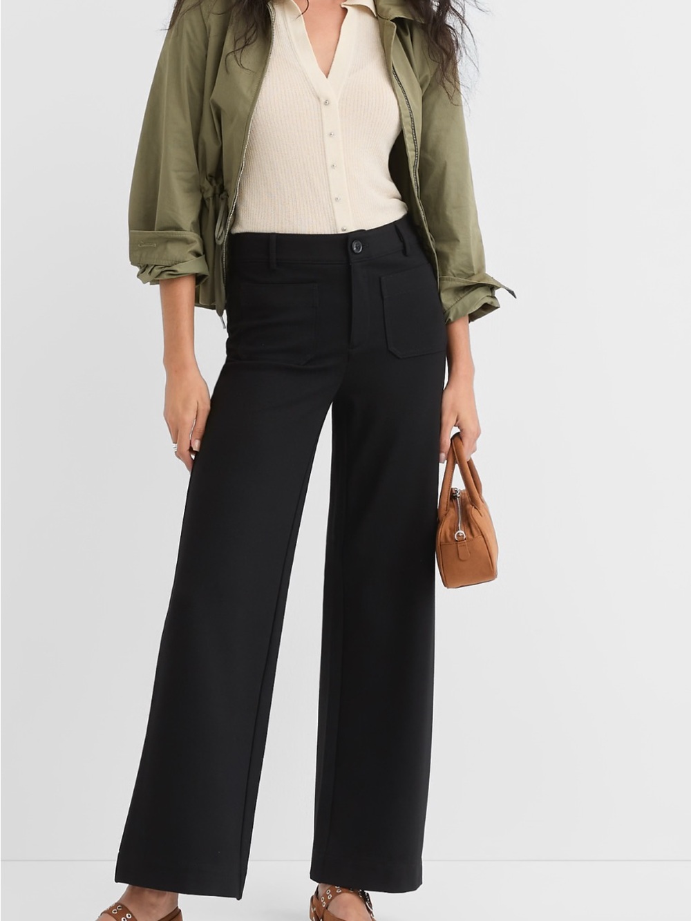 LOFT Palmer Black Wide-Leg Pants